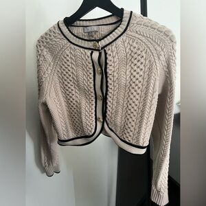 Cropped Cable-Knit Sweater Women's Jacket
